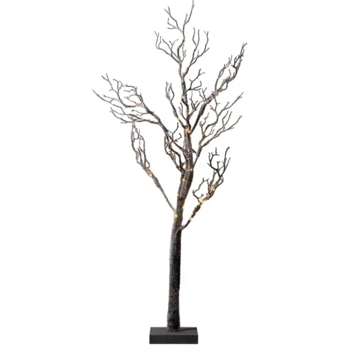 Tora Tree LED boom, bruin/wit met sneeuw bedekt