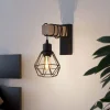 Townshend wandlamp, breedte 14 cm, zwart/eiken