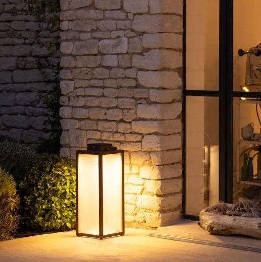Tradition LED-lantaarn op zonne-energie, corten, hoogte 65 cm