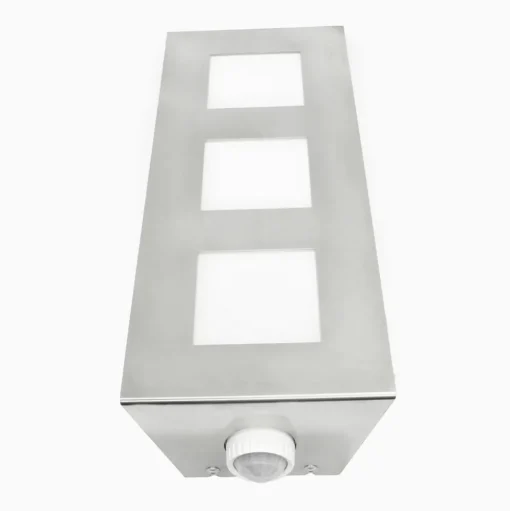 Trilo buitenwandlamp van roestvrij staal met sensor