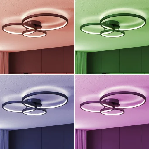 Trio WiZ Aaron smart LED plafondlamp, antraciet