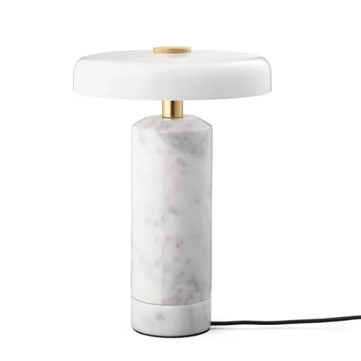 Trip LED oplaadbare tafellamp, wit / wit, marmer, glas, IP44