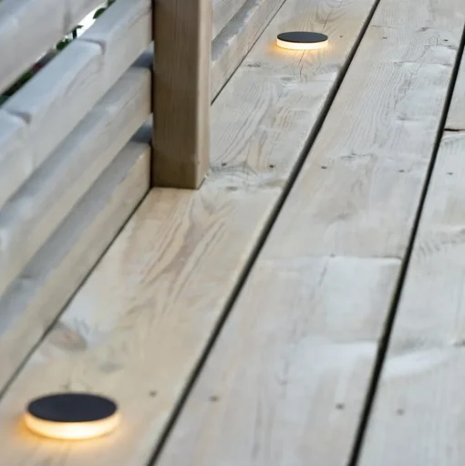 Tuin 24 Deklamp zwart 3W lateraal Ø6cm