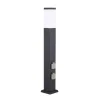 Tuinpadverlichting 400166140, hoogte 80cm, V2A, antraciet, 2 stopcontacten
