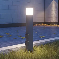 Tuinpadverlichting 400140024, hoogte 60 cm, antraciet, 2 stopcontacten