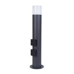 Tuinpadverlichting 400140024, hoogte 60 cm, antraciet, 2 stopcontacten