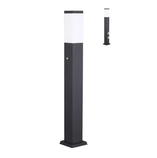 Tuinpadverlichting 400166142, V2A, sensor, antraciet, 2 stopcontacten