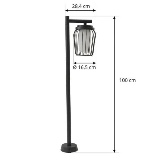 Tuinpadverlichting Chandan, 100 cm, zwart, aluminium