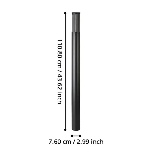 Tuinpadverlichting, hoogte 110 cm, zwart, aluminium