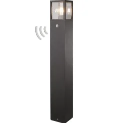 Tuinpadverlichting Klemens, 90 cm, sensor, antraciet, E27