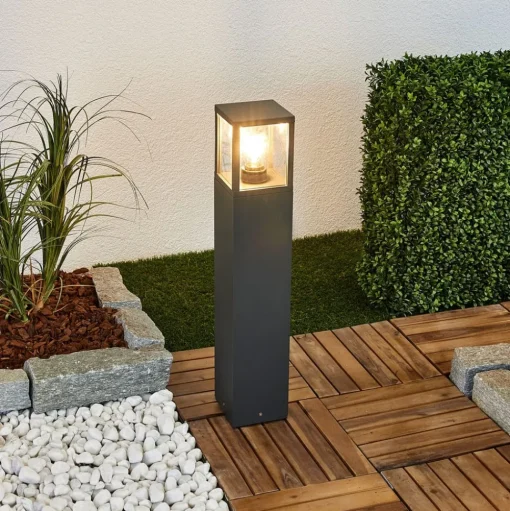 Tuinpadverlichting Klemens, 65 cm, antraciet, metaal, E27
