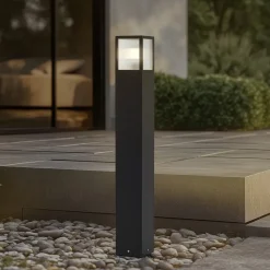 Tuinpadverlichting Klemens, 90 cm, zwart, metaal, IP54