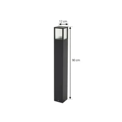 Tuinpadverlichting Klemens, 90 cm, zwart, metaal, IP54