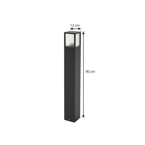 Tuinpadverlichting Klemens, 90 cm, zwart, metaal, IP54
