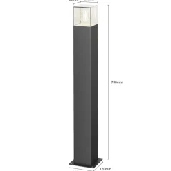 Tuinpadverlichting Lucande Keke, hoogte 70 cm, antraciet, aluminium