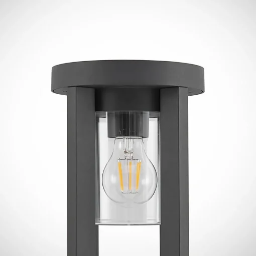 Tuinpadverlichting Overa, grijs, metaal, 68 cm, IP44, E27