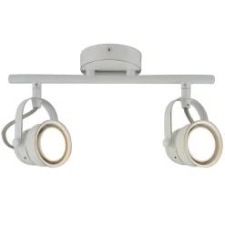 Tweeflammige led plafondspot Tessa, wit antiek