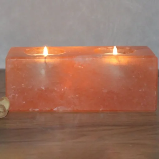 Twin Cube zoutkristal theelichthouder