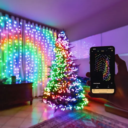 Twinkly RGB lichtkettingen, zwart, 400 lichtpunten 32m