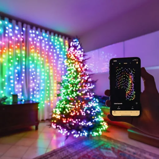 Twinkly RGB lichtkettingen, zwart, 250 lampjes 20m