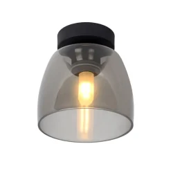 Tyler plafondlamp voor de badkamer, zwart/rookgrijs