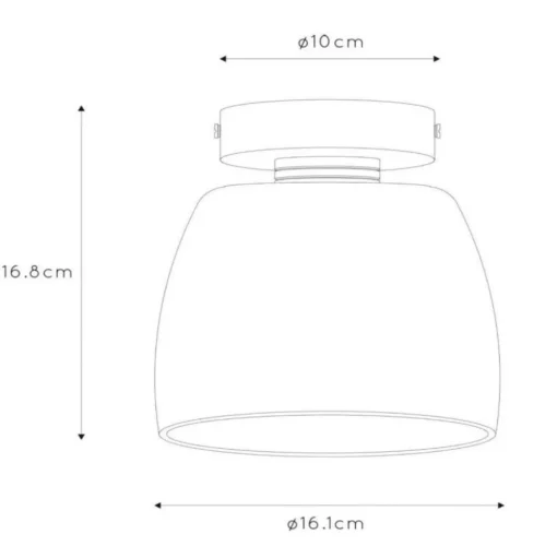 Tyler plafondlamp voor de badkamer, zwart/rookgrijs
