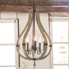 Uit hout en staal - kroonluchter Middlefield5lamps