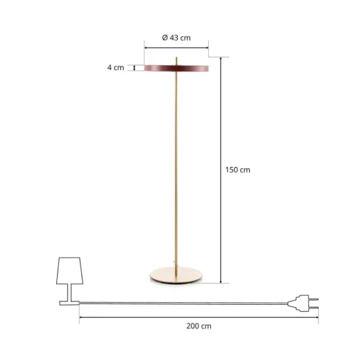 UMAGE Asteria Floor LED vloerlamp robijnrood