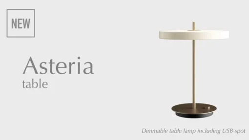 UMAGE LED tafellamp Asteria Table, USB, robijnrood/messing