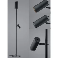 Uplighter Polo verstelbaar met leeslampje zwart