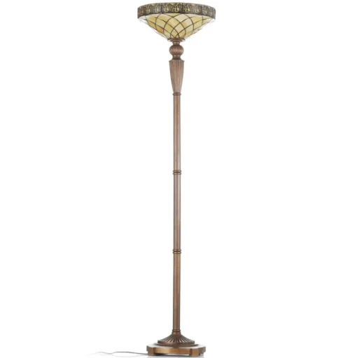 Uplighter vloerlamp Diamond in Tiffany-stijl