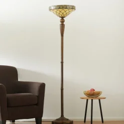 Uplighter vloerlamp Diamond in Tiffany-stijl