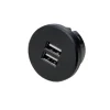 USB-dubbele stekkerdoos, rond, zwart
