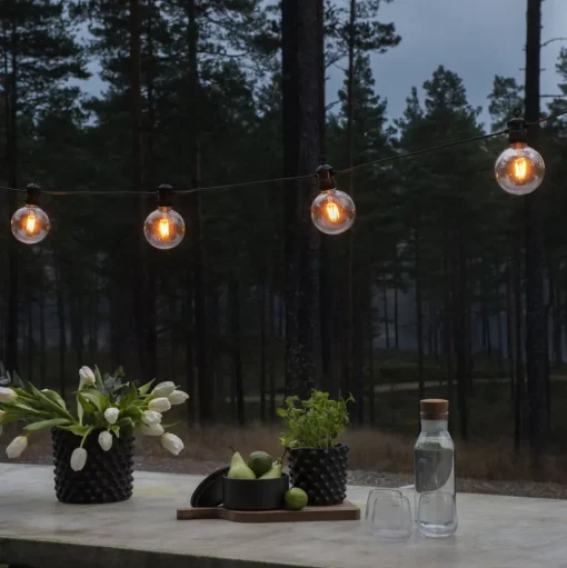 24V systeem biertuinketting Globe basis, 10-lamps.