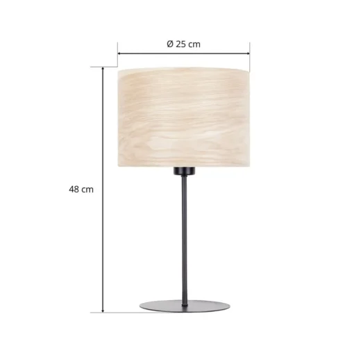 Veneer tafellamp kernhout essen Ø 25 cm