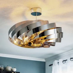 Vento plafondlamp, chroom-nikkelkleurig, Ø 60 cm, metaal