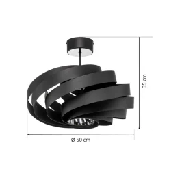 Vento plafondlamp, zwart, Ø 50 cm, metaal, E27