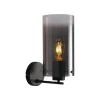 Ventotto wandlamp, zwart, rookgrijs, breedte 15 cm, metaal