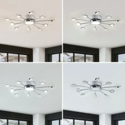 Verchroomde plafondlamp Meru, CCT