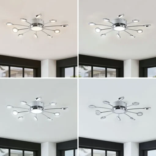 Verchroomde plafondlamp Meru, CCT