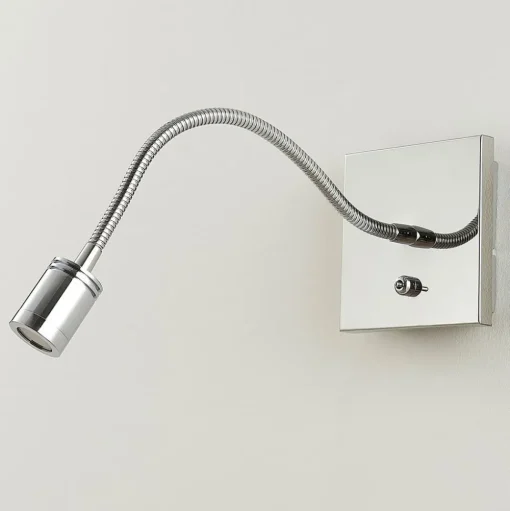 Verchroomde wandleeslamp Berfin, LED