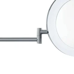 Vergrotende LED-spiegel, chroomkleurig/gebloemd, IP44, Ø 20 cm