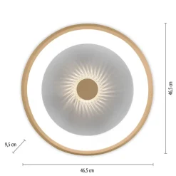 Vertigo LED plafondlamp, CCT, Ø 46,5 cm, messing