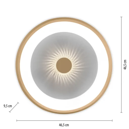 Vertigo LED plafondlamp, CCT, Ø 46,5 cm, messing