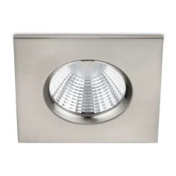 Vierkante LED inbouwspot Zagros IP65 in mat nikkel