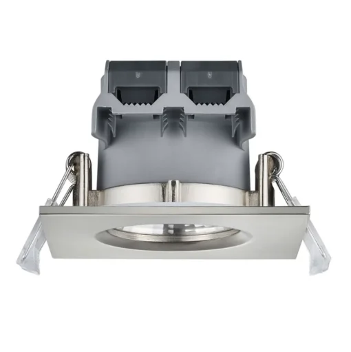 Vierkante LED inbouwspot Zagros IP65 in mat nikkel