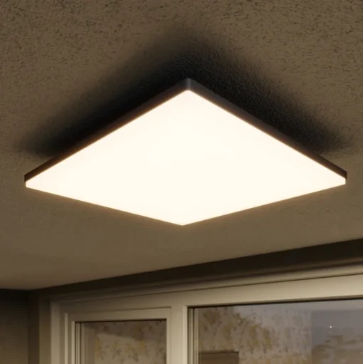 Vierkante LED plafondlamp Henni voor buiten