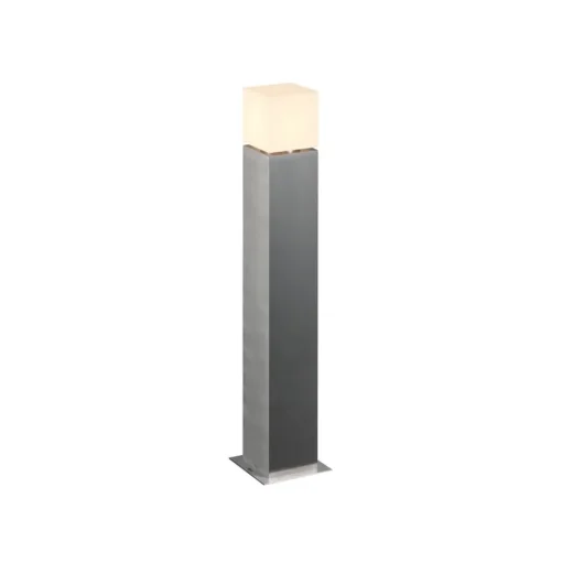 Vierkante tuinpadverlichting SLV, hoogte 90 cm, grijs, roestvrij staal