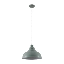 Vintage hanglamp Albertine, metaal, lichtblauw