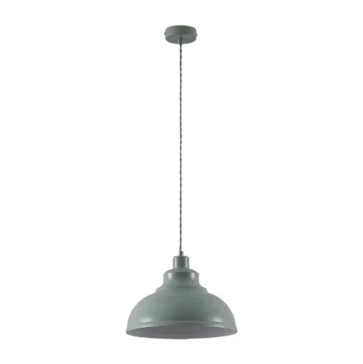 Vintage hanglamp Albertine, metaal, lichtblauw